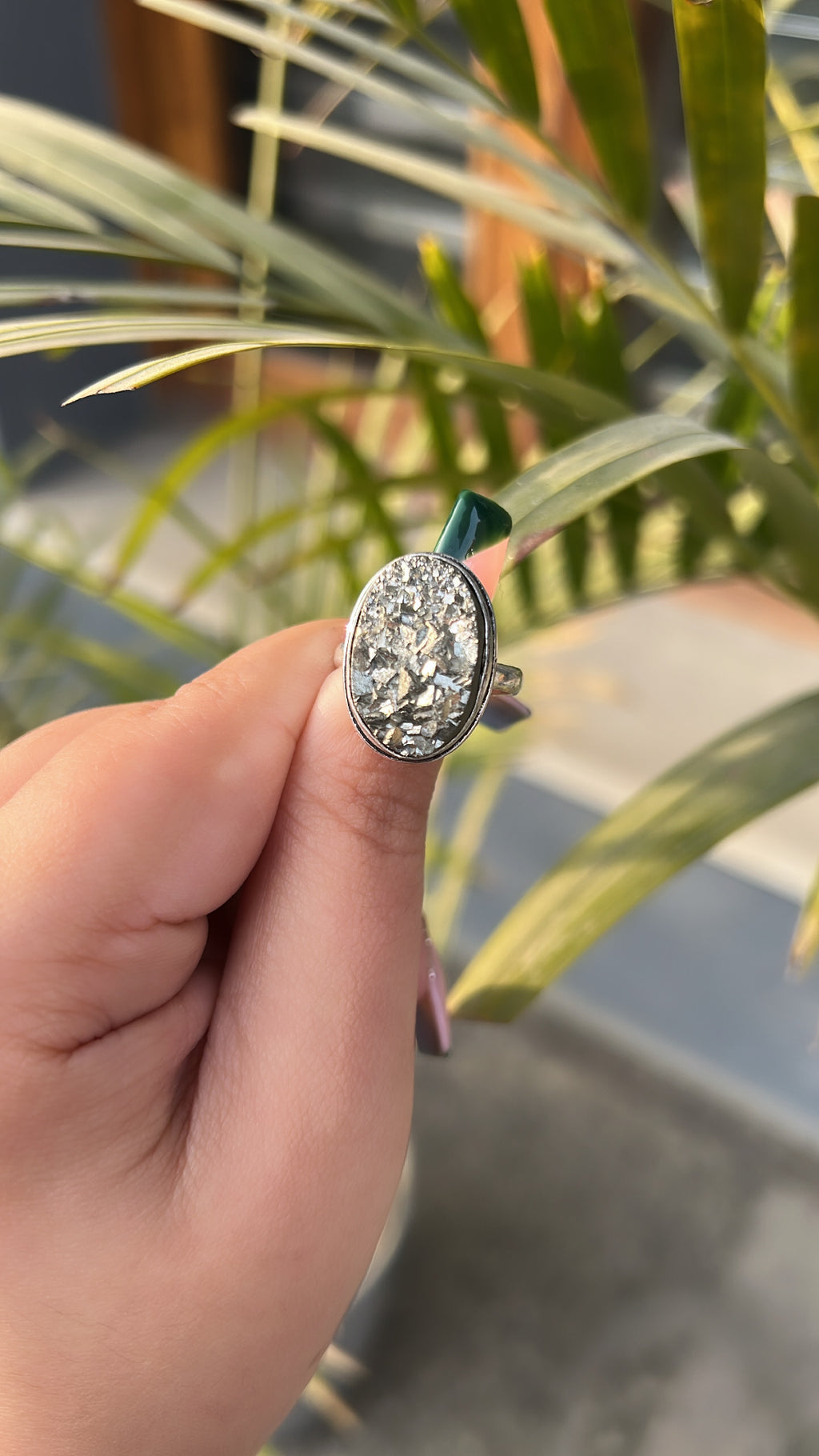 PYRITE ADJUSTABLE UNISEX RING