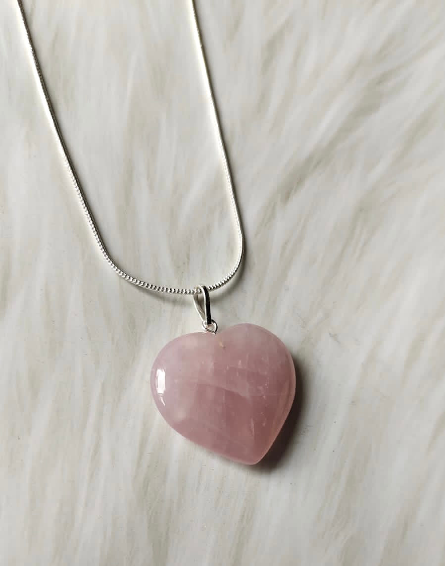 HEART SHAPE ROSE QUARTZ PENDANT