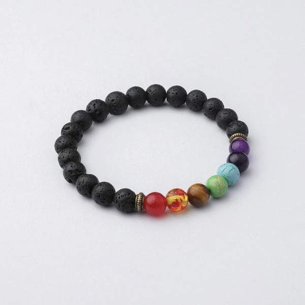 LAVA AND SEVEN CHAKRA BRACELET