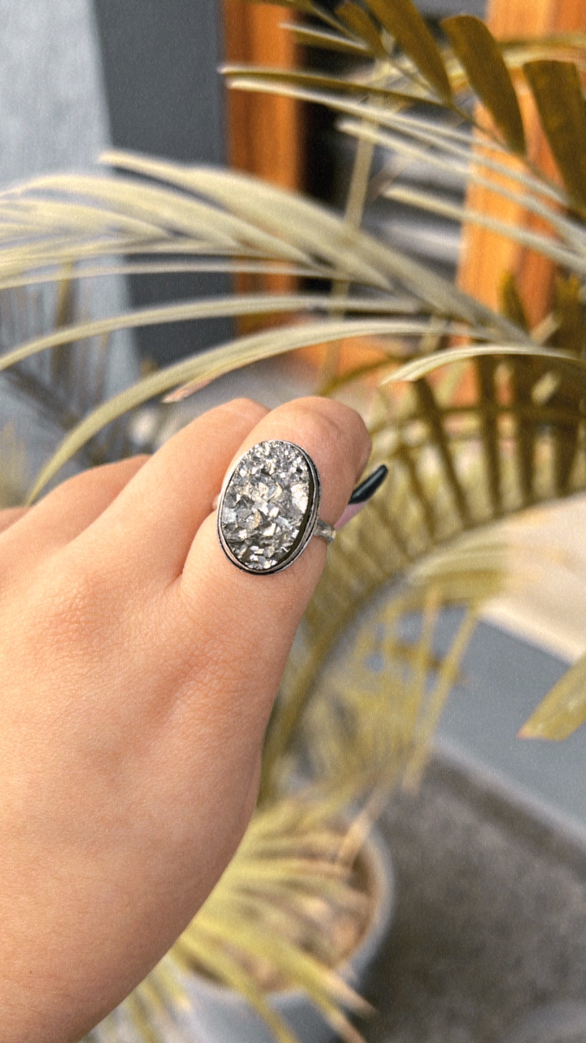 PYRITE ADJUSTABLE UNISEX RING
