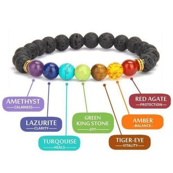 LAVA AND SEVEN CHAKRA BRACELET