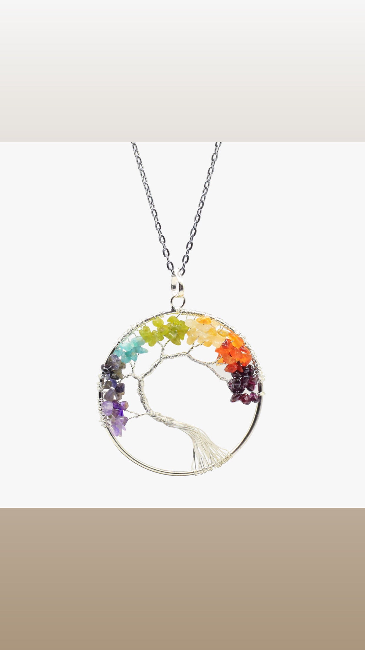 TREE OF LIFE SEVEN CHAKRA PENDANT